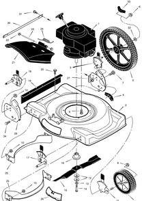 Mower Housing Assembly Diagram and Parts List for 225112X92A 2004 Briggs and Stratton Lawn Mower